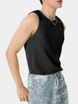 Mens Hollow Out Crew Neck Sleeveless Vest SKUK49604