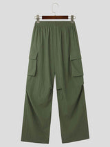 Mens Minimalist Workwear Pocket Design Long Pant SKUK71619