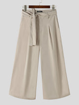 Mens Solid High Waist Wide-Legged Pants SKUK54974