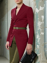 Men's Irregular Hem Long Sleeve Blazer SKUL23888