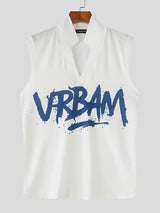 Mens Letter Print Textured Casual Tank SKUL12860