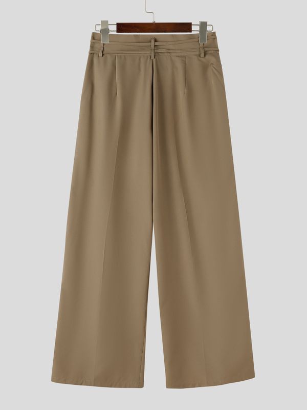 Men's Double Drawstring High Waist Wide Leg Pant SKUL62059