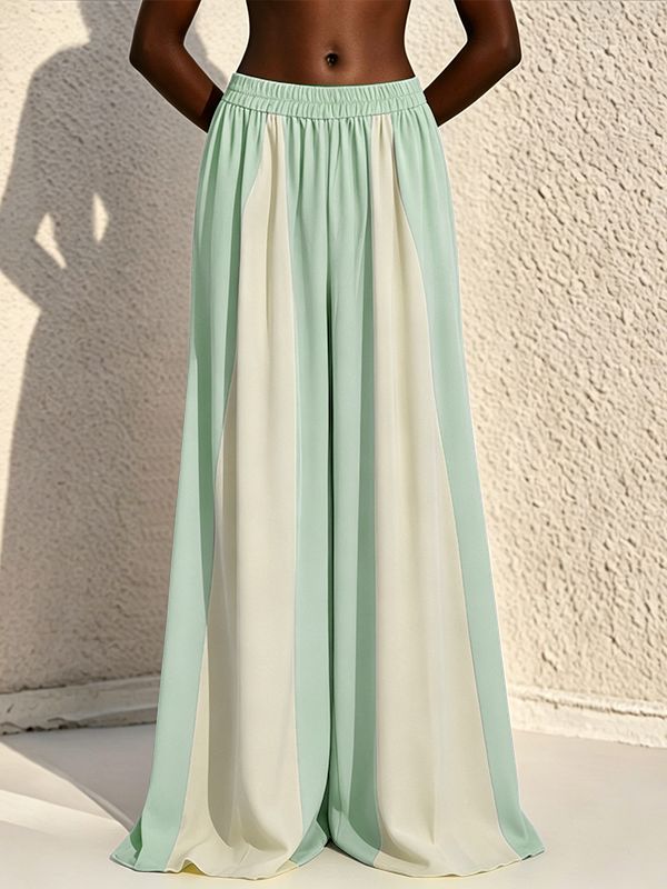 Men's Avant-Garde Tri-Color Block Flowing Palazzo Pant SKUL60084