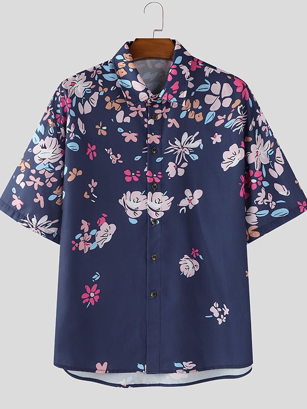 Men's Hawaiian Vacation Floral Short Sleeve Shirt SKUL26918