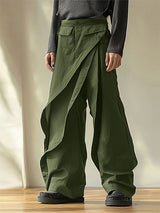 Mens Asymmetric Layered Design Straight-Leg Pant SKUK91161