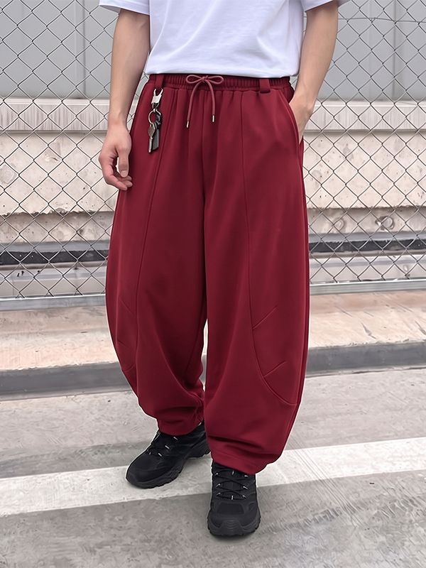 Men's Clean Fit Urban Casual Curved Dart Seam Heavyweight Drawstring Waist Full Length Pant SKUL80548