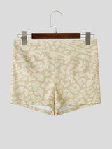 Men's High Street Gym Cargo Leopard Print Butt Lifting Short SKUL75672