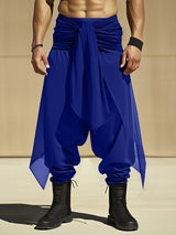 Mens Solid Color Semi-Sheer Ruched Pant SKUL05269