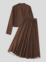 Men's Polka Dot Print Irregular Hem Two Pieces Outfit SKUL25725