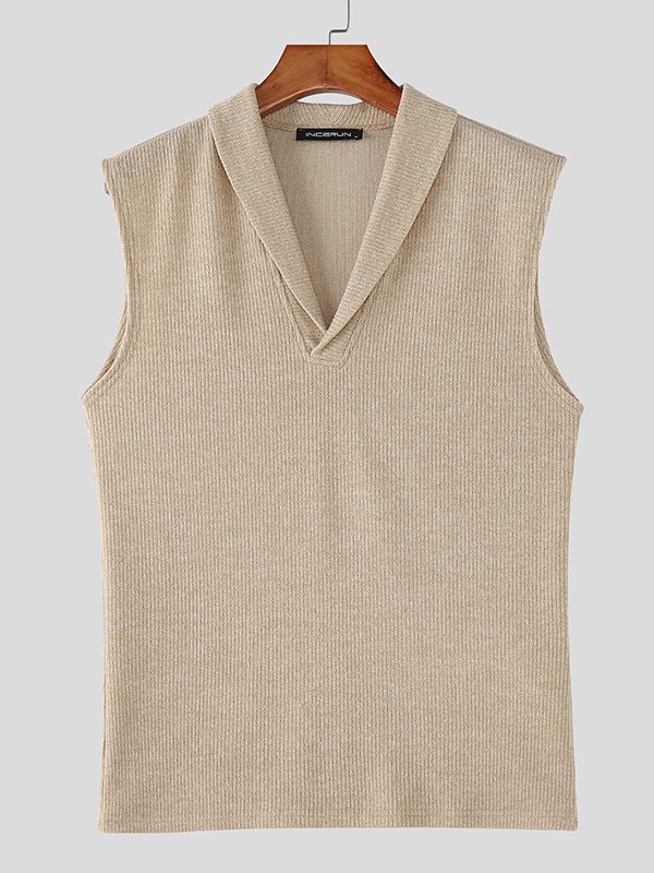 Men's Solid Color Textured Casual Tank SKUL50553