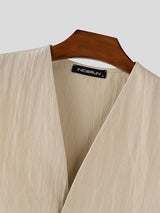 Men's Solid Color Casual Sleeveless Two Pieces Outfit SKUL22438