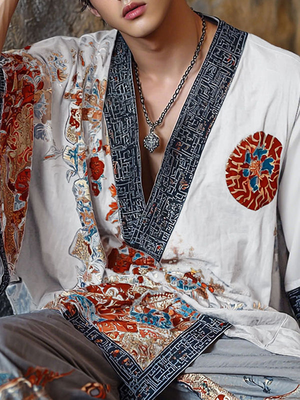 Mens Ethnic Print Short Sleeve T-Shirt SKUL13716