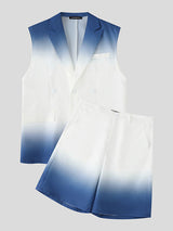 Men's Gradient Color Casual Two Pieces Outfit SKUL22728