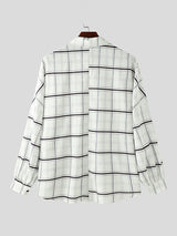 Mens Hong Kong Style Plaid Long-Sleeve Shirt SKUK75368