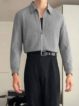 Men's Solid Color Striped Long Sleeve Jacket SKUL37702