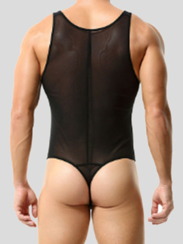 Men's Sheer Mesh Bodysuit SKUL18995
