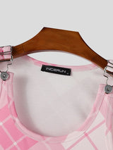 Men's Plaid Contrast Color Casual Tank SKUL42246