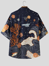 Men's Underwater Embroidered Short Sleeve Shirt SKUL20192