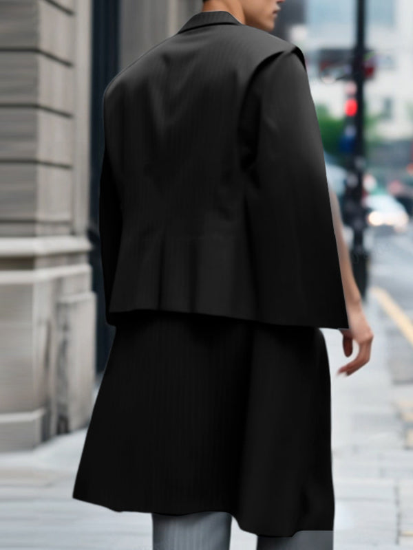 Men's Striped Split Long Sleeve Blazer SKUL22243