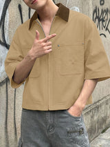 Men's Barn Style Contrast Collar Shirt SKUL53010