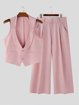 Men's Solid Color Two Pieces Outfit SKUL54090