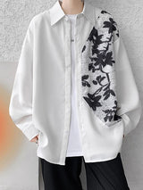 Mens New Chinese Style Print Long Sleeve Shirt SKUK96814