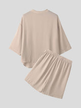 Men's Avant-Garde Sheer Aesthetic Casual Sheer Mesh Oversized Two Pieces Outfit SKUL68365