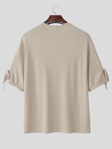 Mens Solid Color Casual Short Sleeve T-Shirt SKUL16852