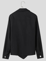 Mens Deconstructed Solid Color Long-Sleeve Jacket SKUK72509