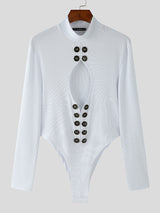 Mens Cut-Out Design Long Sleeve Bodysuit SKUK85567