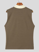 Mens Contrast Color Textured Casual Tank SKUL19098