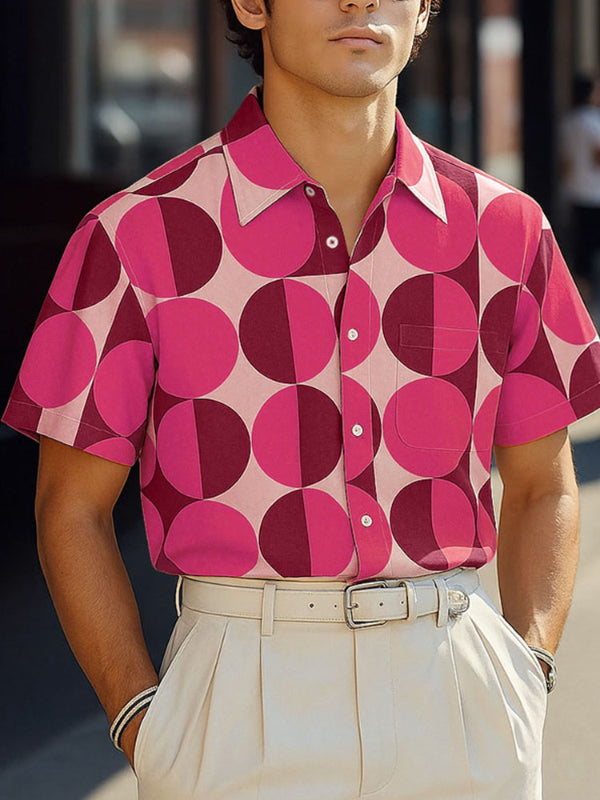 Men's Geometric Print Short Sleeve Shirt SKUL20158