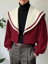 Men's Contrast Color Textured Long Sleeve Cardigan SKUL40309