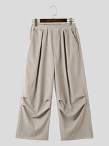 Mens Solid Corduroy Casual Wide Leg Pants SKUK42949