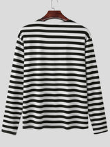 Mens Striped Knit Long Sleeve T-Shirt SKUL22817