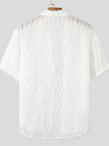 Mens Fringe See Through Short Sleeve Shirt SKUK60779