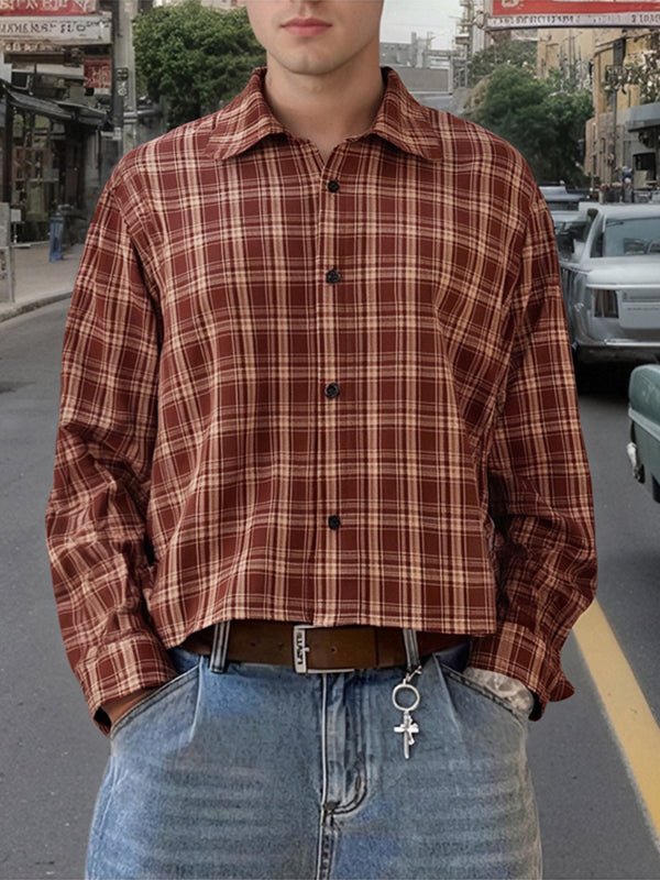 Men's Plaid Casual Long Sleeve Shirt SKUL25099