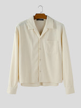 Men's Corduroy Textured Long Sleeve Shirt SKUL27334