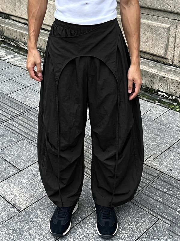 Men's Avant-garde Streetwear Vintage Patchwork Loose Drop Crotch Casual Harem Pant SKUL69657