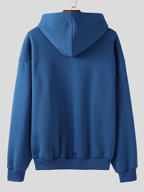 Men's Solid Color Kangaroo Pocket Hoodie SKUL34131