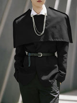 Men's Deconstructed Solid Color Cape Patchwork Casual Blazer SKUL37686