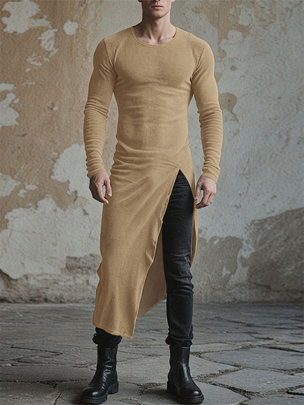 Men's Knit Textured Long Sleeve T-Shirt SKUL27330