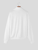 Mens Knit Lapel Long Sleeve Pullover Sweater SKUK72659