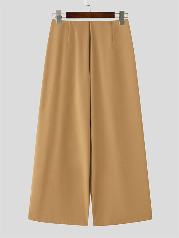 Men's Solid Color Wide Leg Casual Pant SKUL29776