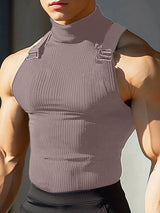 Mens Solid Color Slim-Fit Casual Tank SKUL13719