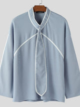 Men's Contrast Color Line Flared Sleeve Shirt SKUL46206