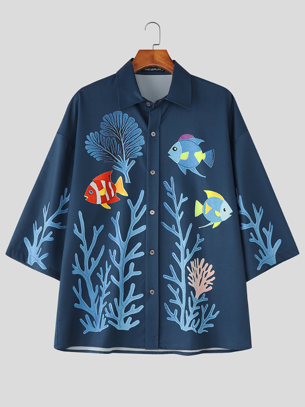 Mens Underwater World Print Short-Sleeve Shirt SKUL20188