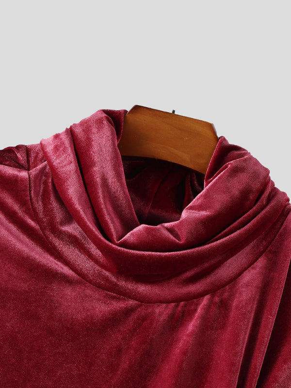 Men's Shawl Textured Long Sleeve T-Shirt SKUL29784