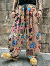 Men's Harajuku Y2K Graffiti Cartoon Print Oversized Wide-Leg Baggy Pant SKUL66966