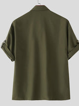 Men's Color Block Stitch Short Sleeve Shirt SKUL36633